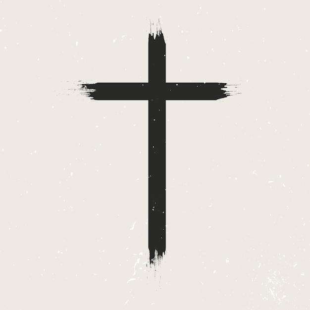 Minimal grunge design della croce cristiana