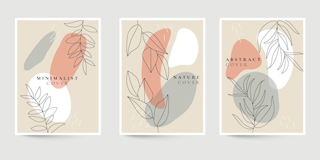 Free vector minimal hand drawn covers collection