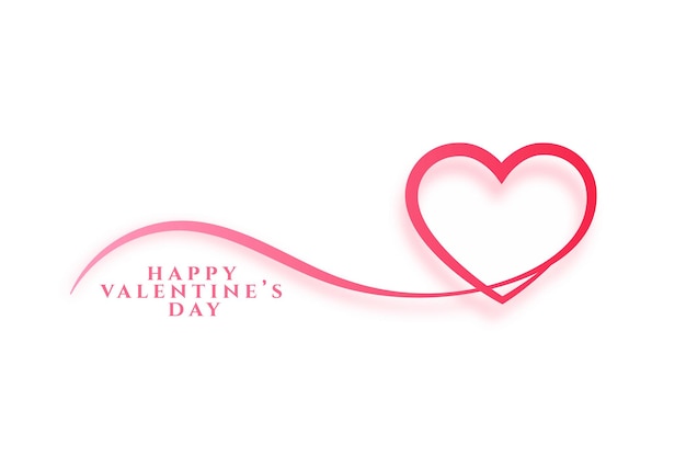 Free vector minimal happy valentines day lovely card with pink heart design