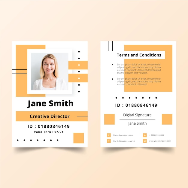 Free vector minimal id cards template concept