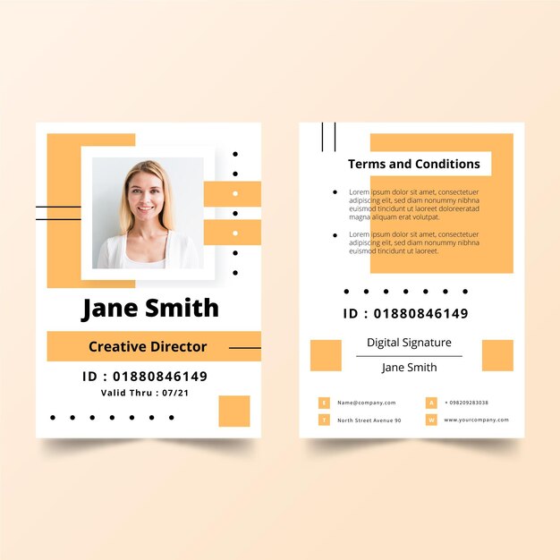 minimal id cards template concept