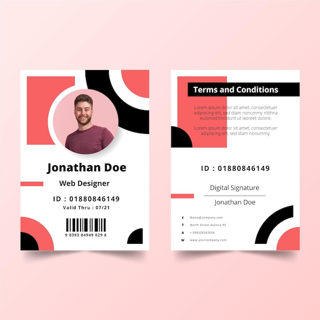 Minimal id cards template concept