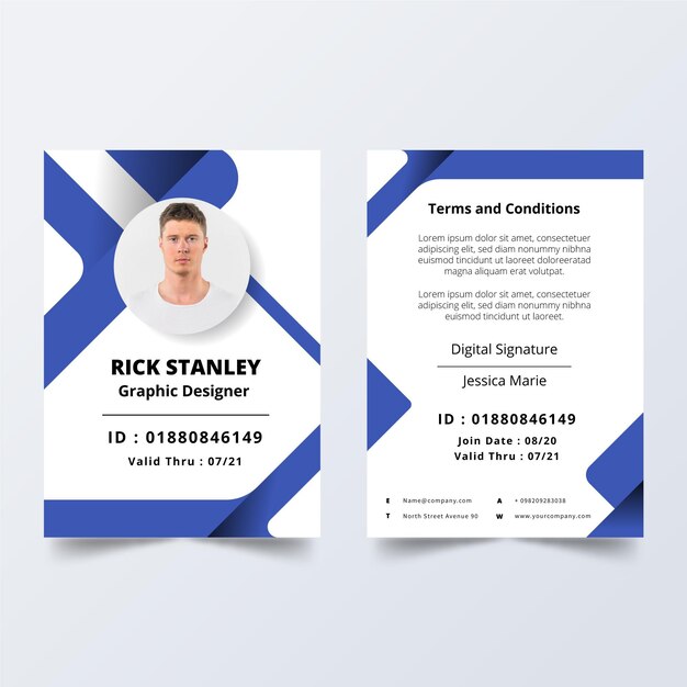 Minimal id cards template concept