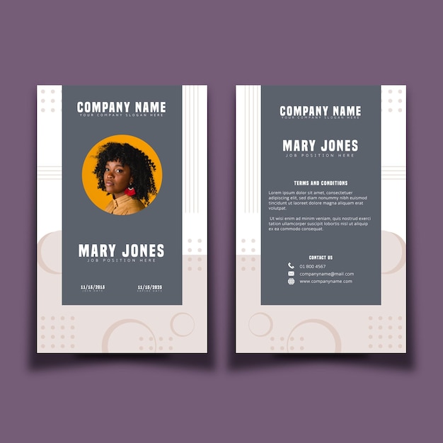 Minimal id cards template with photo