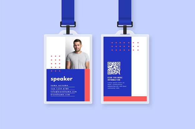 Free vector minimal id cards with picture