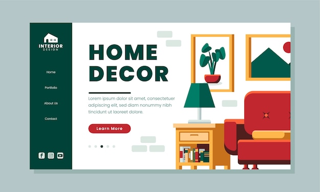 Minimal interior design landing page