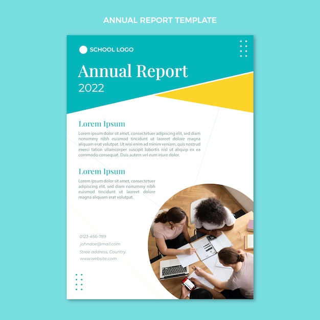 Free vector minimal international school annual report