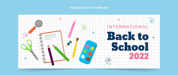 Free vector minimal international school facebook cover