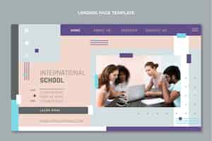 Free vector minimal international school landing page