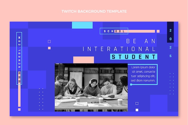 Free vector minimal international school twitch background