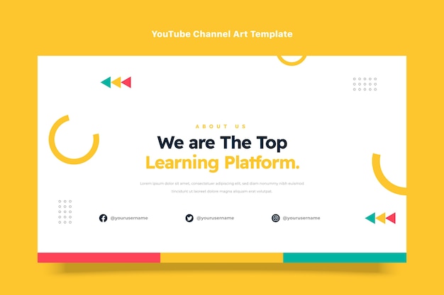 Free vector minimal international school youtube channel art