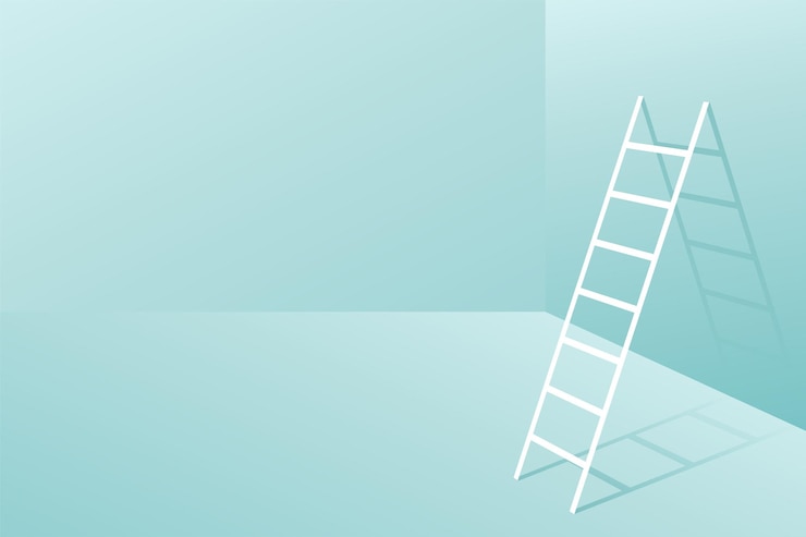 Free Vector minimal ladder leaning towards the wall growth concept background