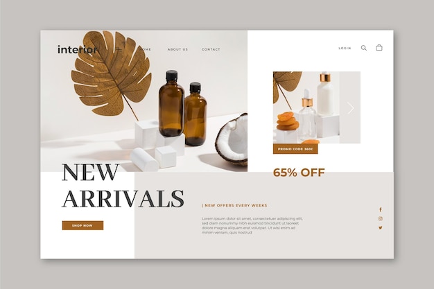 Minimal landing page template with photo