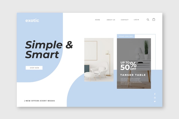 Free vector minimal landing page template