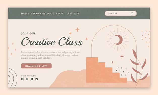 Minimal leaves atelier landing page template