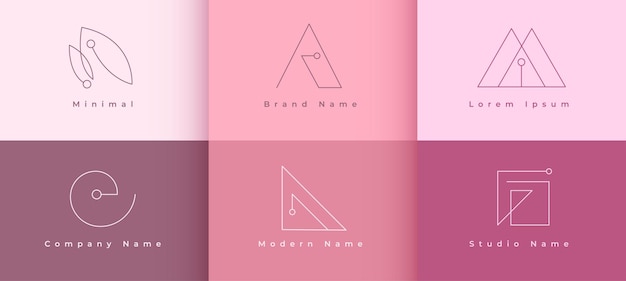 Free vector minimal line logos concept set