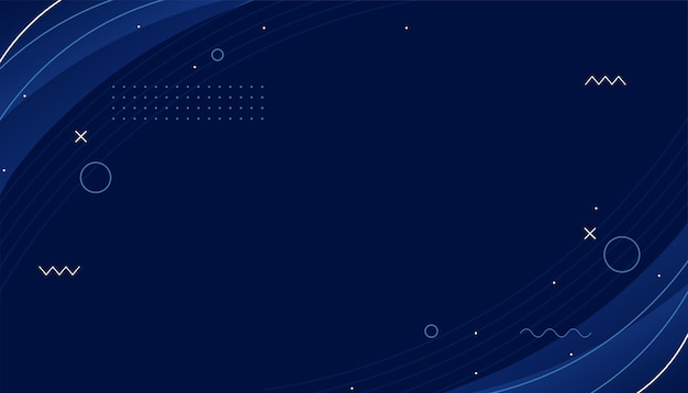 Free vector minimal line style dark blue memphis background