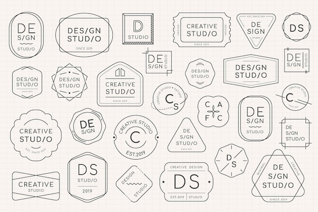 Minimal logo badge design set