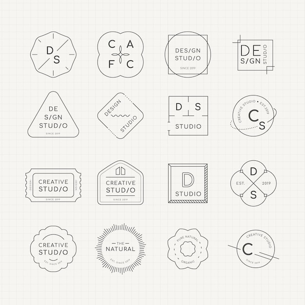 Free vector minimal logo badge set