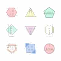 Free vector minimal logo collection with pastel colors