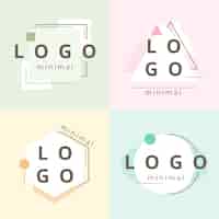 Free vector minimal logo collection with pastel colors