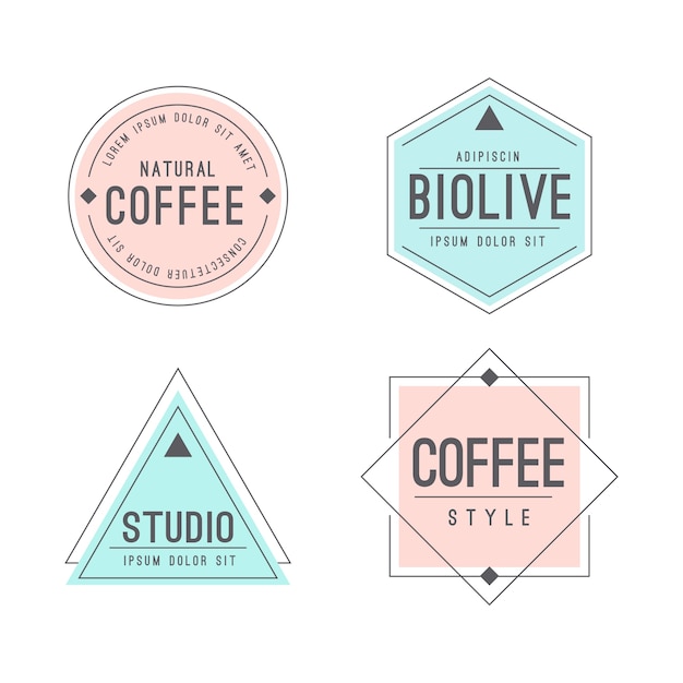 Free vector minimal logo collection with pastel colors