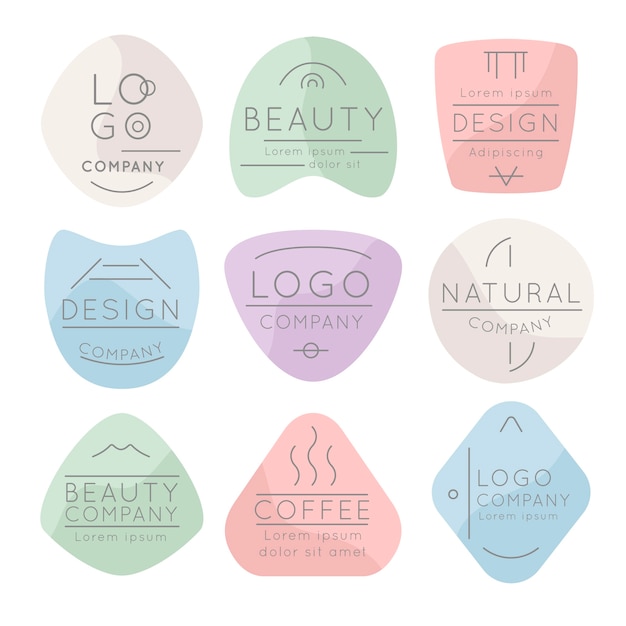 Minimal logo collection with pastel colors