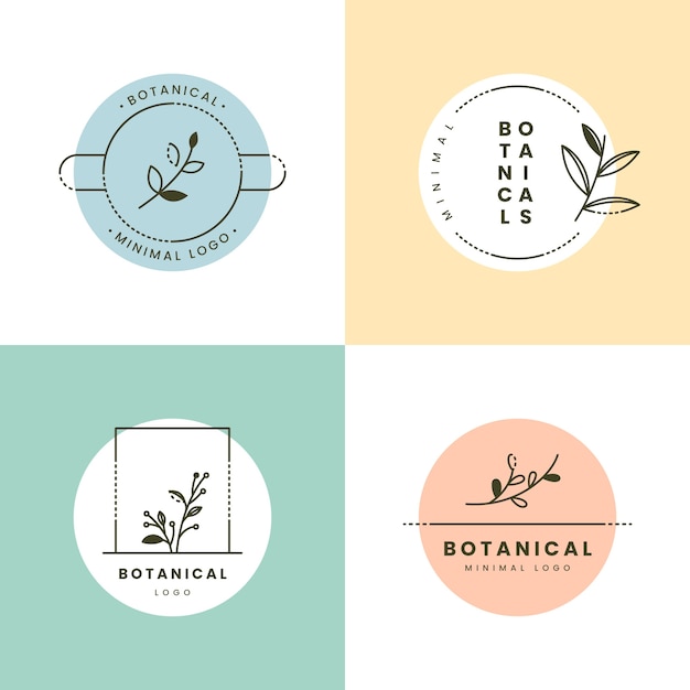 Free vector minimal logo collection with pastel colors