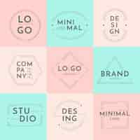 Free vector minimal logo collection with pastel colors