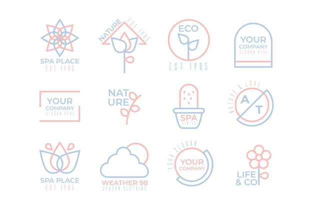 Free vector minimal logo element collection in two colours