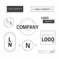Free vector minimal logo element set  in two colors