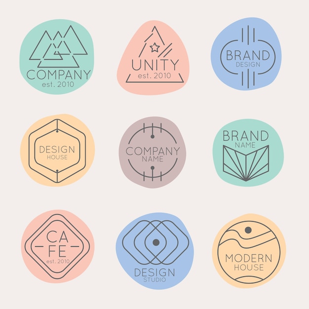 Minimal logo pack with pastel colors