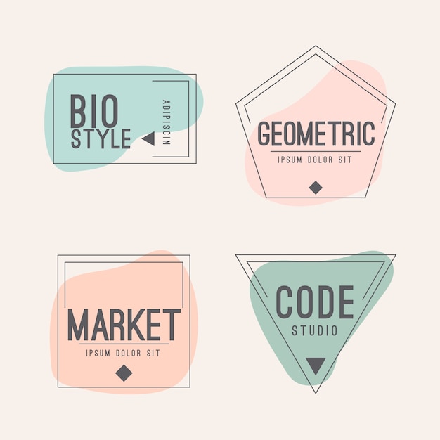 Minimal logo set with pastel colors