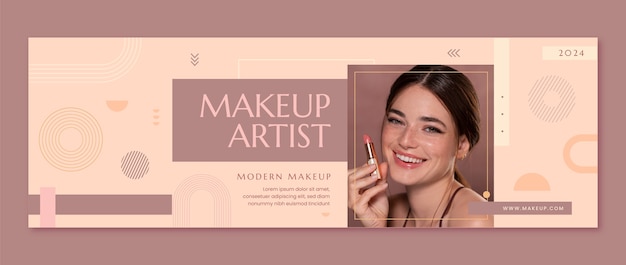 Free vector minimal makeup artist twitter header