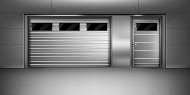 Free vector minimal metallic garage for cars