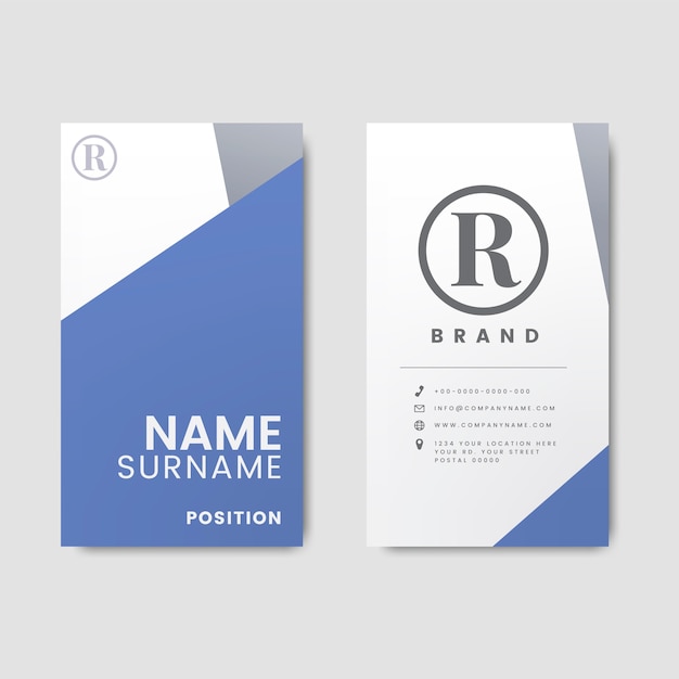 Free vector minimal modern business card design featuring geometric elements