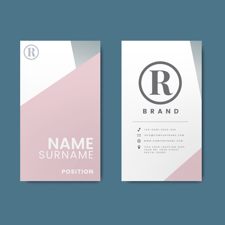 Free Vector minimal modern business card design featuring geometric elements