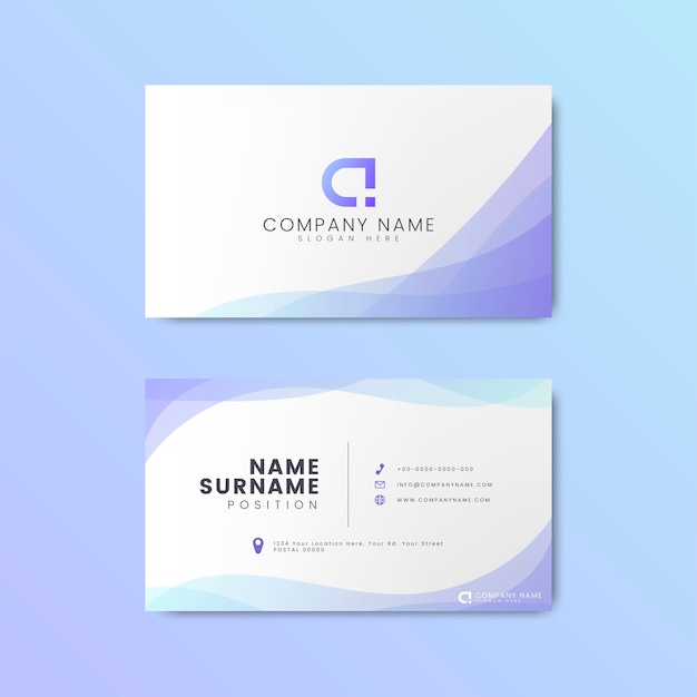 Free vector minimal modern business card design featuring geometric elements