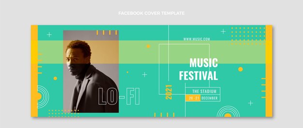 Free vector minimal music festival facebook cover