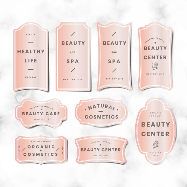 Free Vector | Minimal pastel pink logo set