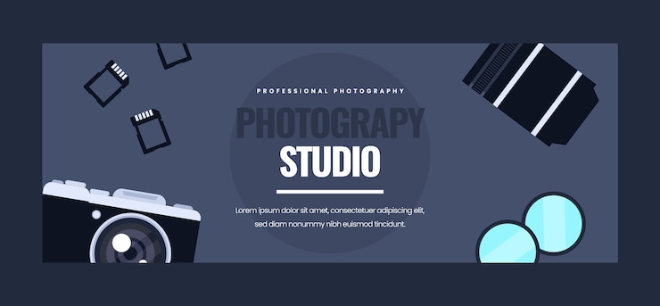 Free Vector minimal photography studio facebook cover