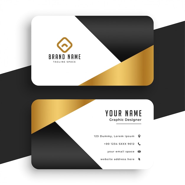 Free vector minimal premium golden business card template