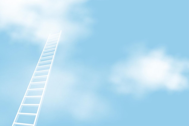 Free vector minimal progress ladder background with high sky heaven cloud