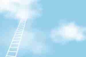 Free vector minimal progress ladder background with high sky heaven cloud