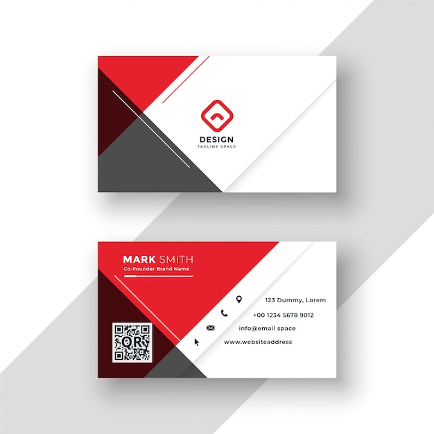 Free vector minimal red business card template design