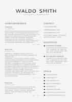 Free vector minimal resume editable template cv builder for professionals