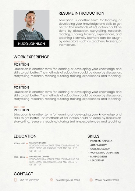 Minimal Resume editable template CV builder for professionals