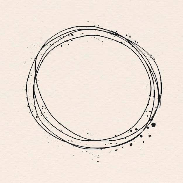 Free vector minimal round line art frame