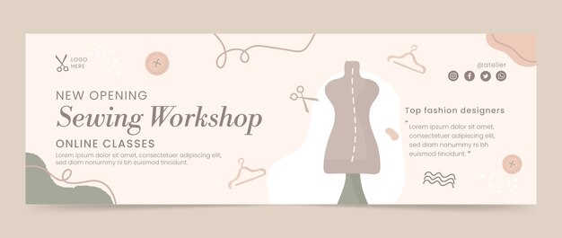 Minimal seamstress atelier twitter header