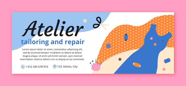 Minimal sewing atelier facebook cover